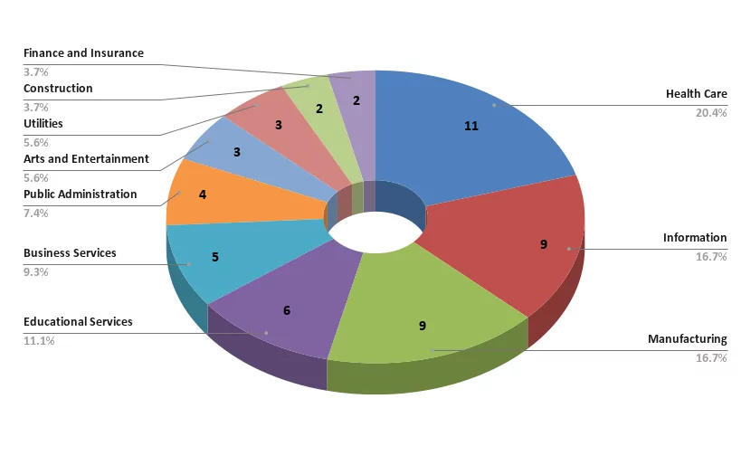 Distribution of affected industries by Snatch ransomware.