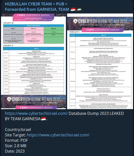 Database dump of CyberTech Global shared on Telegram