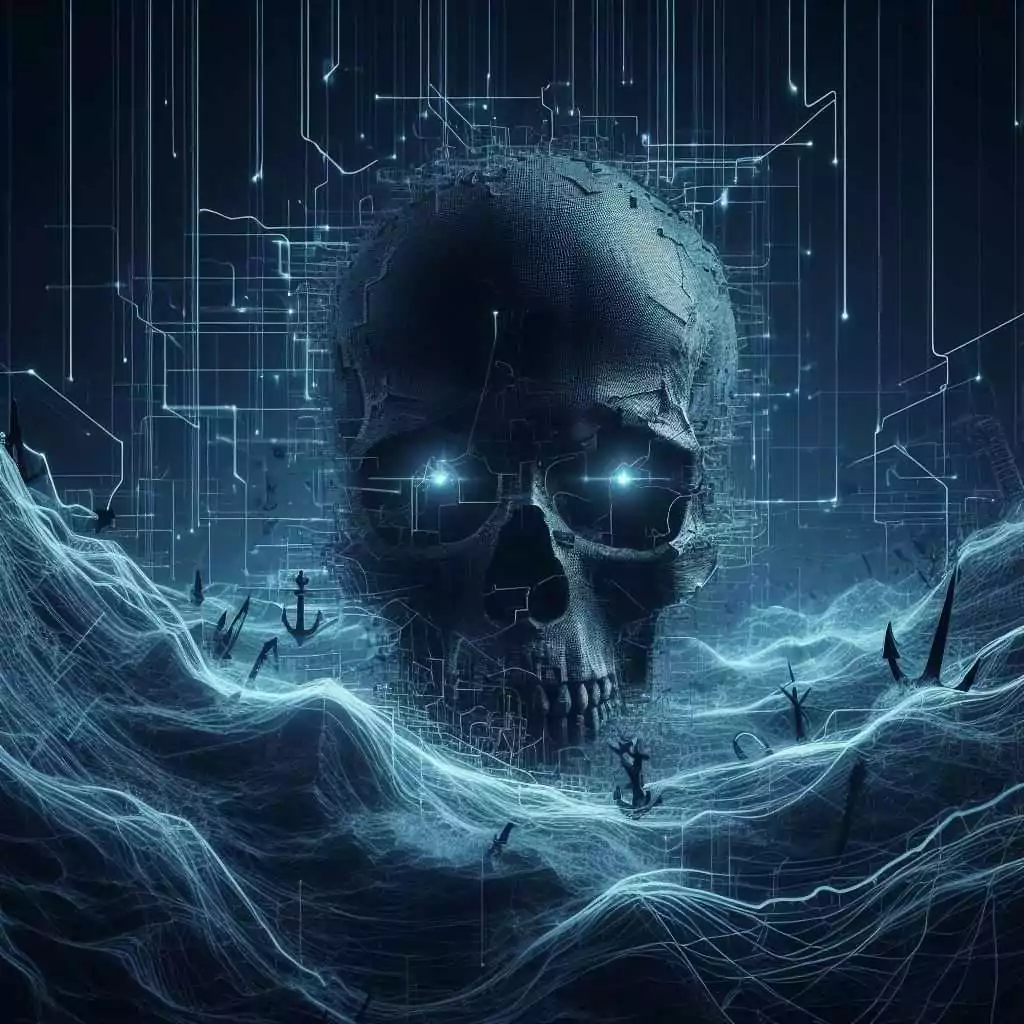 Fig. 1. Dark Web Illustration generated using Bing Image Create, dark web fun facts