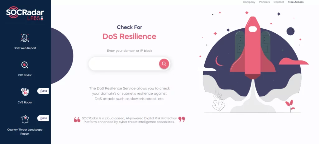 Check for your DoS Resilience on SOCRadar Labs, hailbot kiraibot catddos