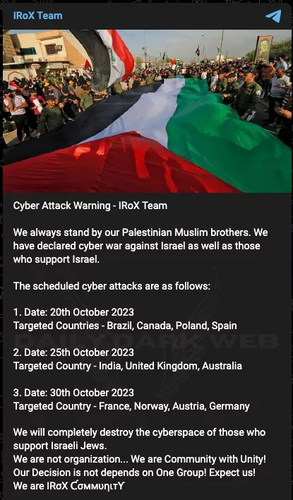 IroX Team’s cyber attack warning