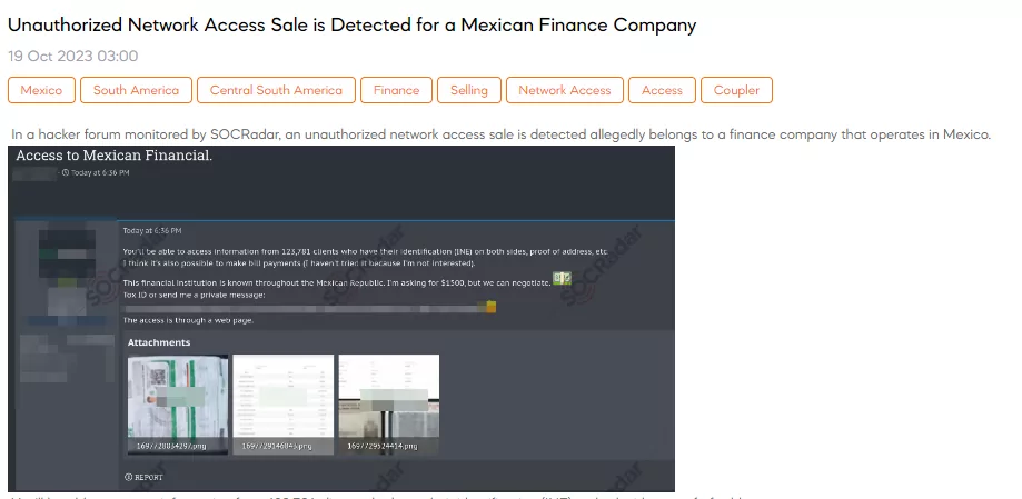Unauthorized Network Access Sale is Detected for a Mexican Finance Company, estée Lauder