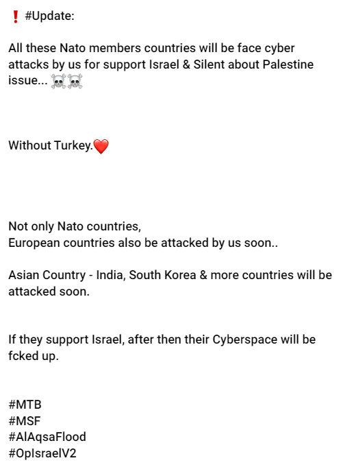 Mysterious Team Bangladesh’s Telegram post targeting NATO