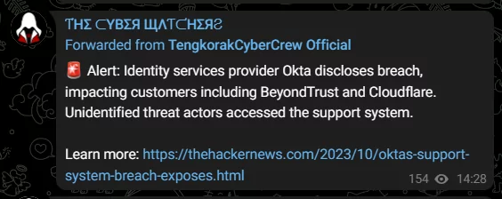 Threat actors share about the Okta breach