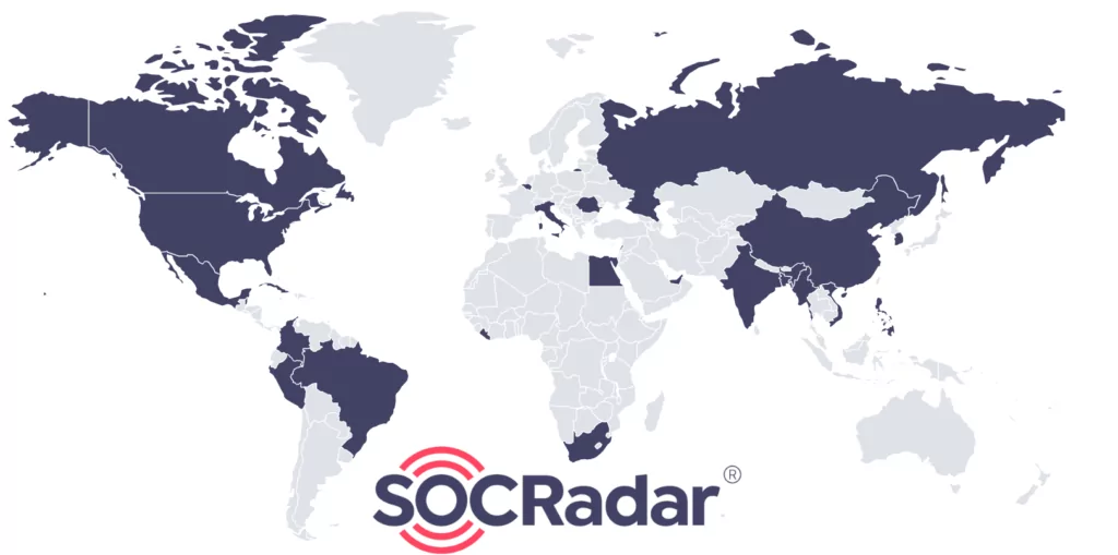 Fig. 8. Countries Affected by SiegedSec (Source: SOCRadar)