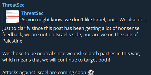 ThreatSec’s Post On Telegram