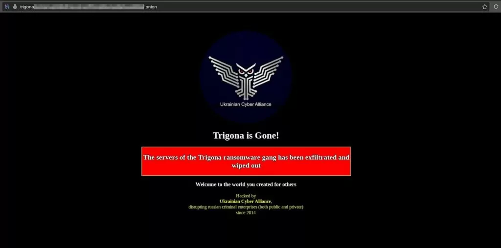 Fig. 15. Trigona Ransomware’s TOR site defaced by Ukrainian Cyber Alliance (Source: bleepingcomputer)