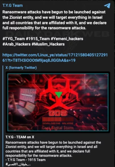 T.Y.G Team’s Telegram post,