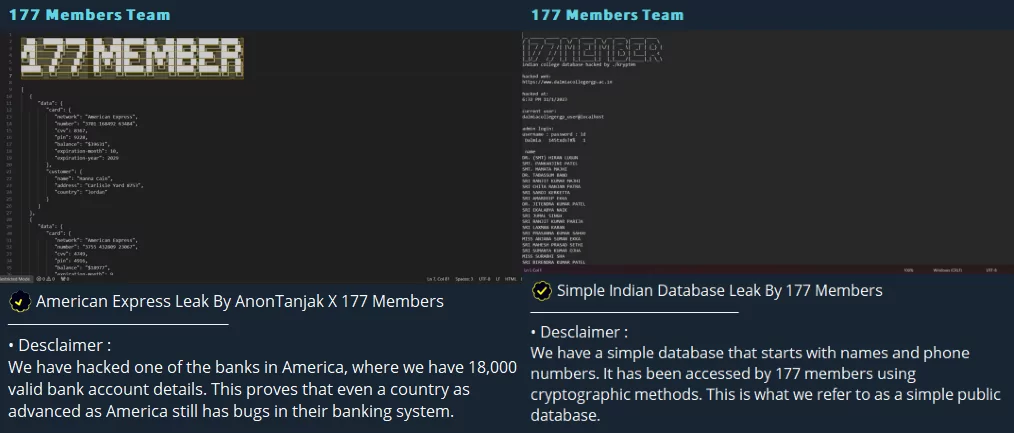 The 177 Member’s Telegram posts