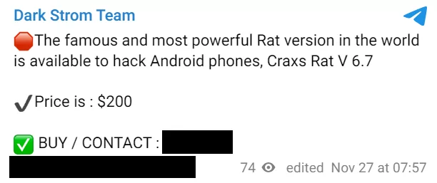 Dark Strom Team Markets Craxs Rat V 6.7