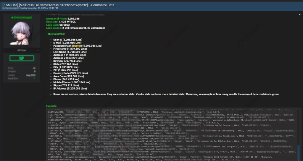 5.5 Million Lines of E-Commerce Data on Sale
