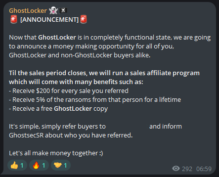 Announcement from GhostLocker