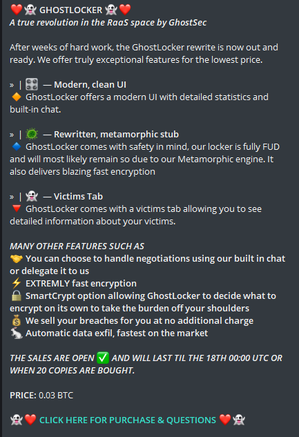 GhostLocker's latest update