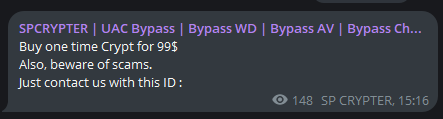 SP CRYPTER warns for scams