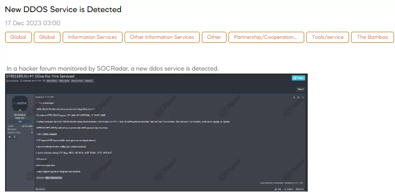 New DDOS Service is Detected