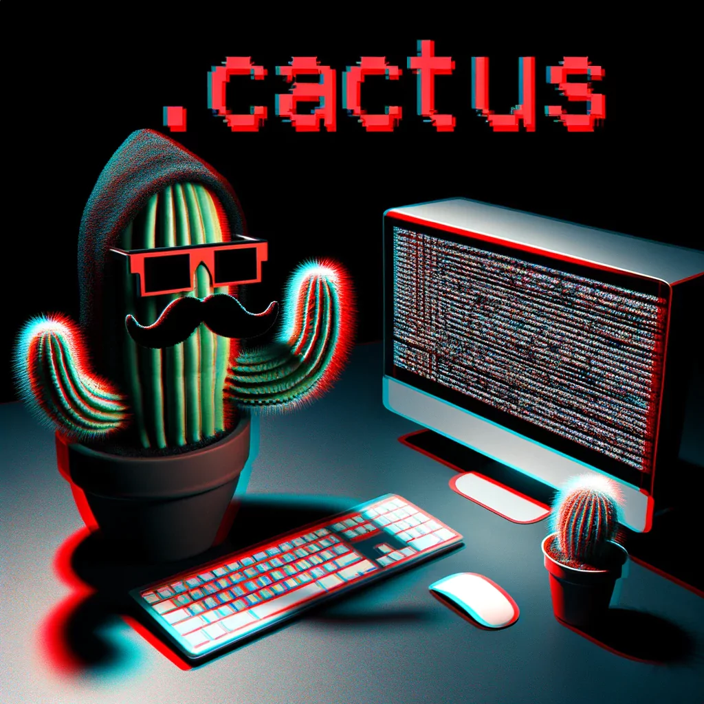 Fig. 1. Illustration of Cactus Ransomware, generated using DALL-E 3