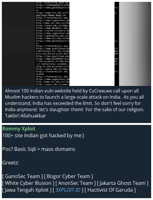 Some Telegram posts from hacktivist groups, why is it always 100?