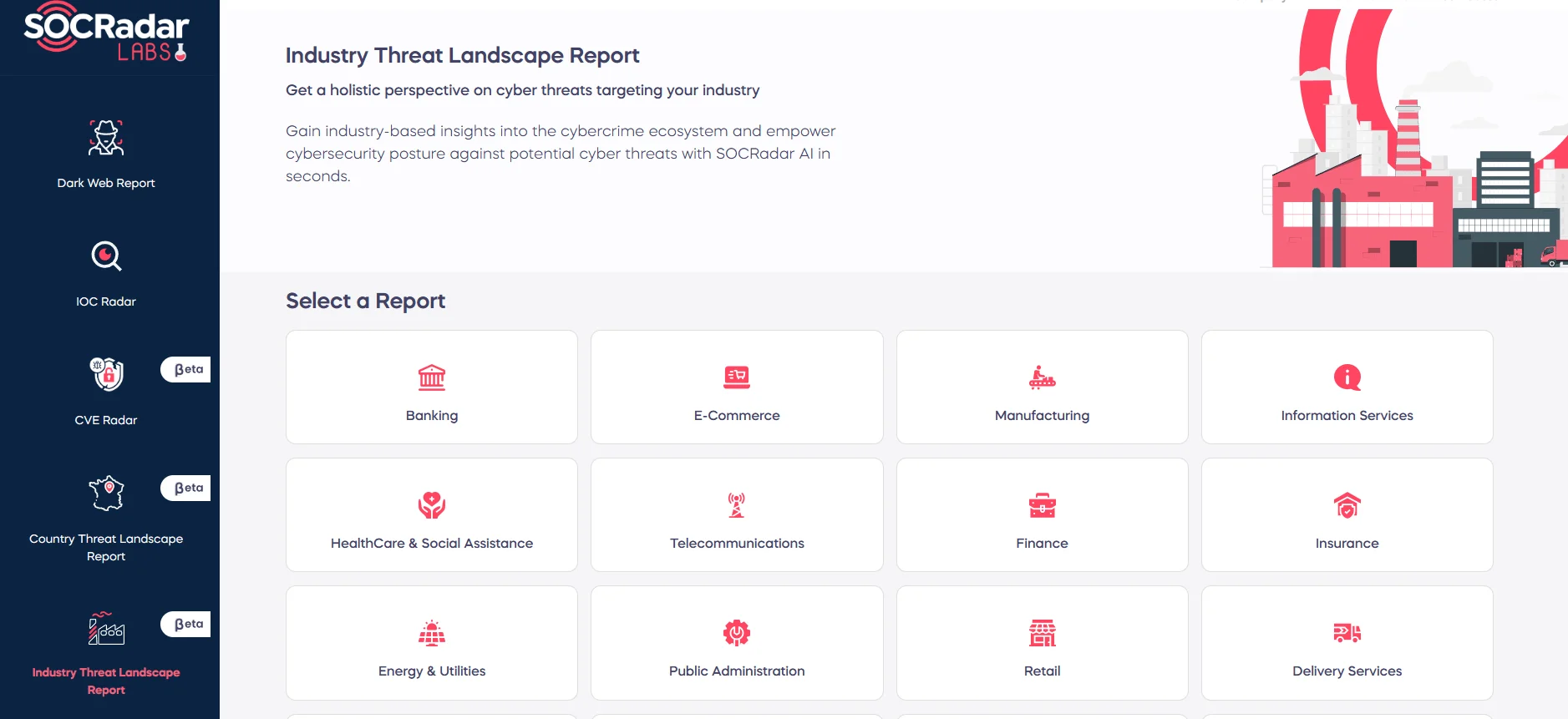 Industry Threat Landscape Report on SOCRadar Labs