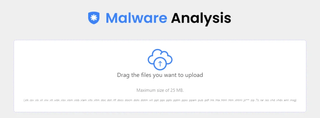 SOCRadar Malware Analysis may also investigate EML files for malicious attachments and URLs.