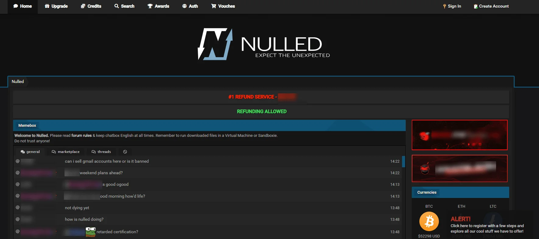 Nulled’s main page