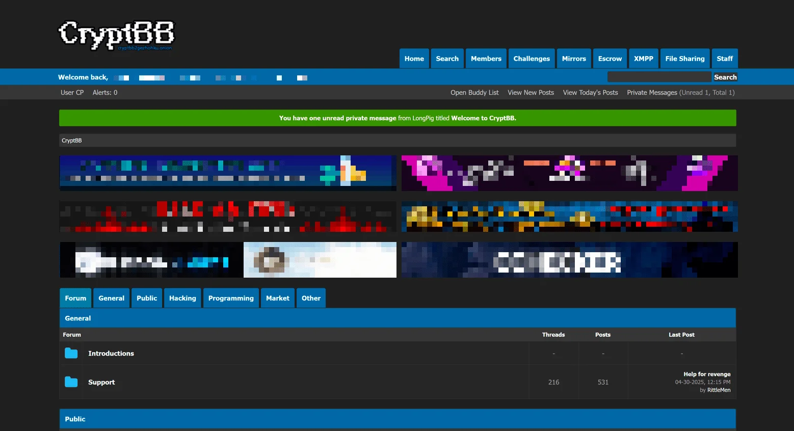Mainpage of CryptBB