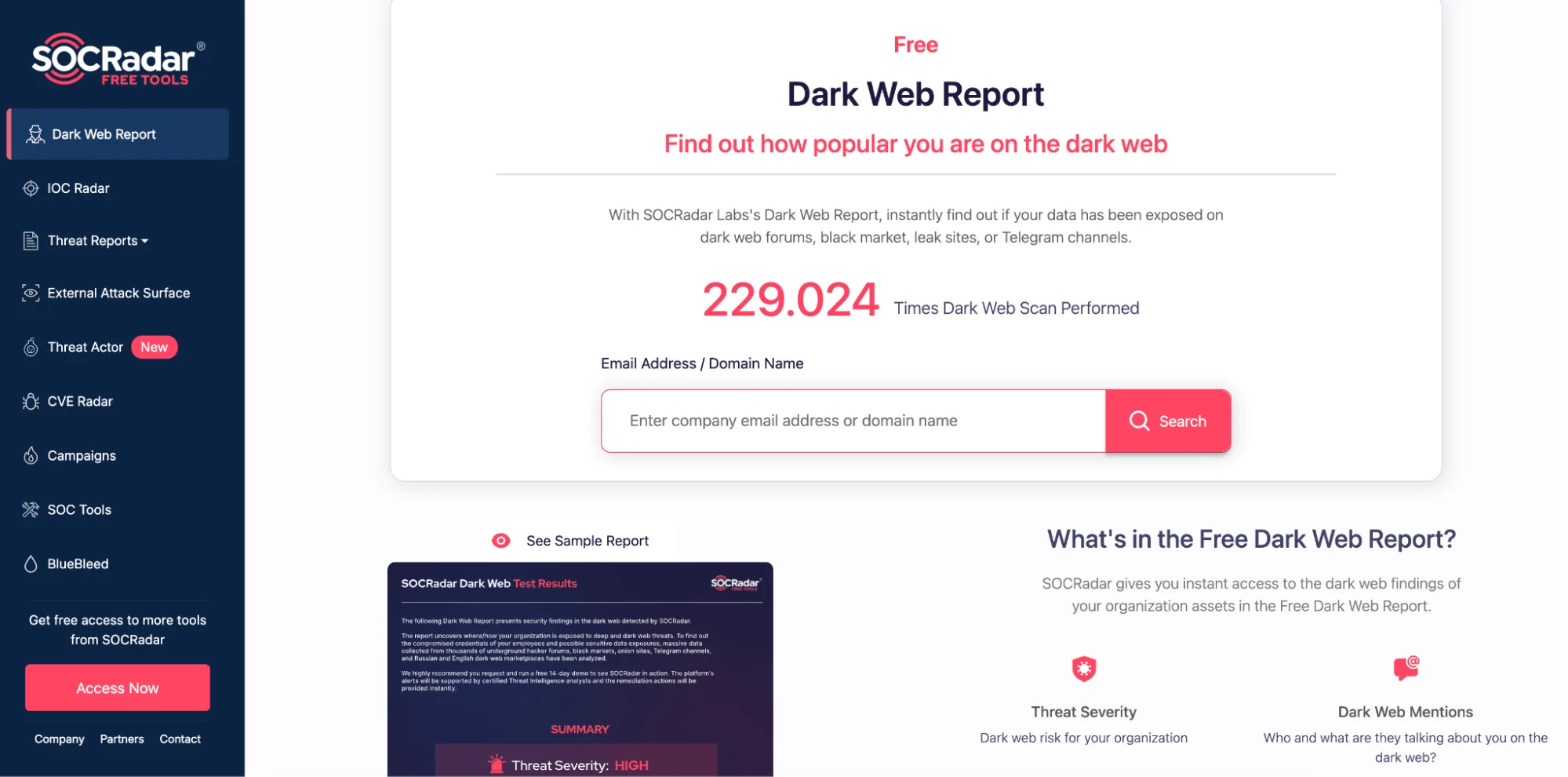 Generate your free Dark Web Report now and see what threat actors might already know.