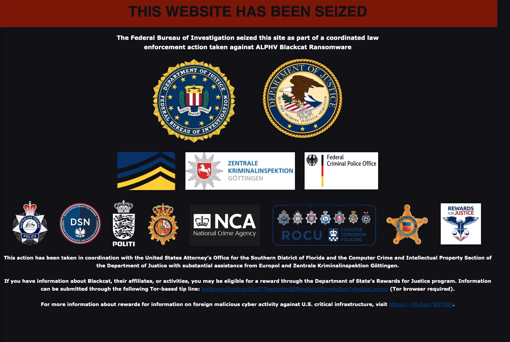 FBI’s seizure announcement of ALPHV domains