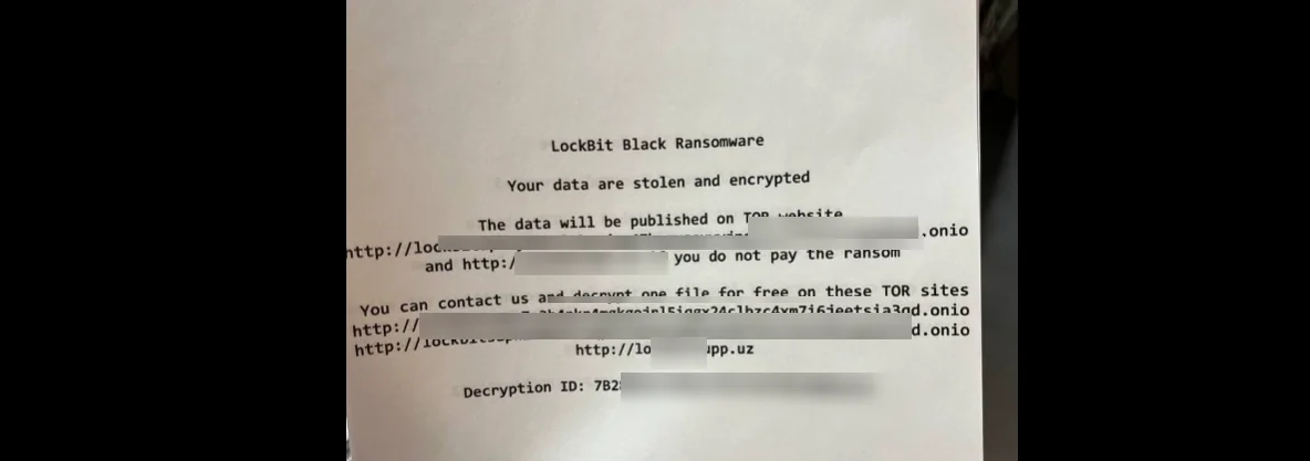 Fig. 2. Ransom note allegedly belonging to LockBit