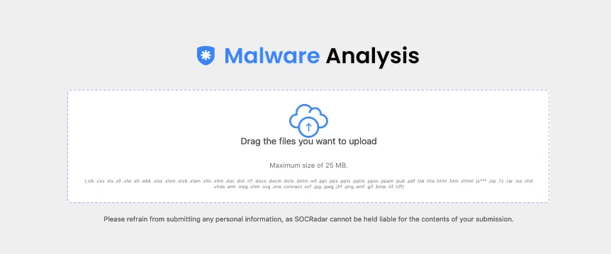 SOCRadar Malware Analysis module