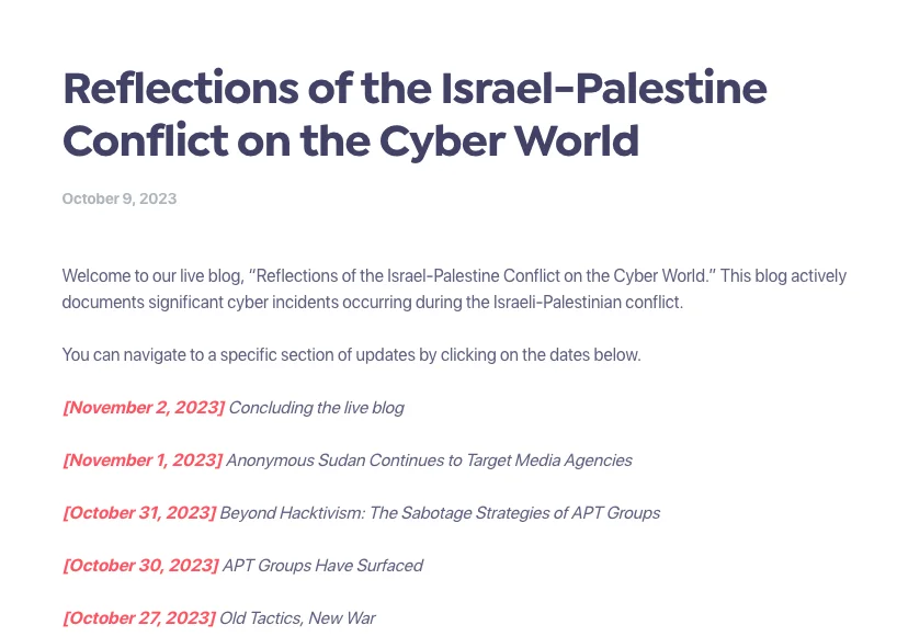 Reflections of the Israel-Palestine Conflict on the Cyber World, SOCRadar