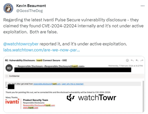 The vulnerability is reportedly under active exploitation (X)