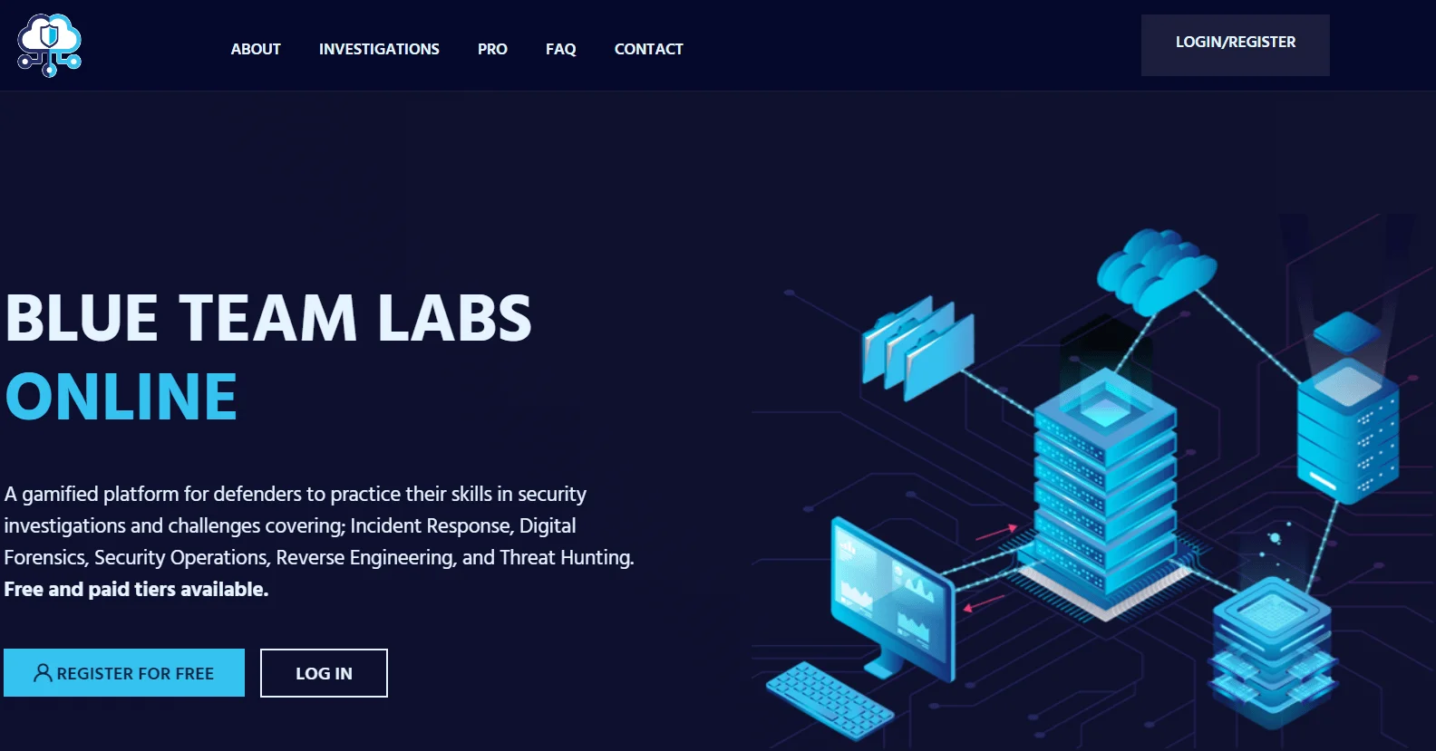 Blue Team Labs Online main page