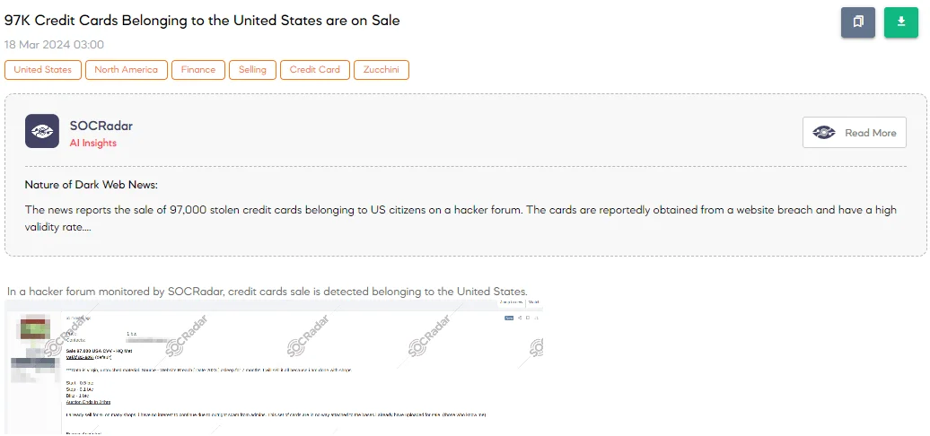 97K Credit Cards Belonging to the United States are on Sale
