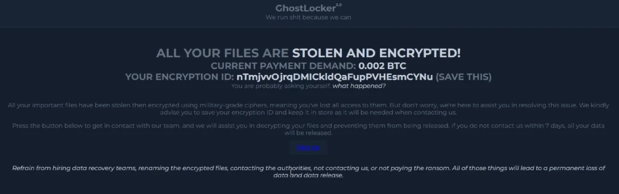 GhostLocker Ransom Note