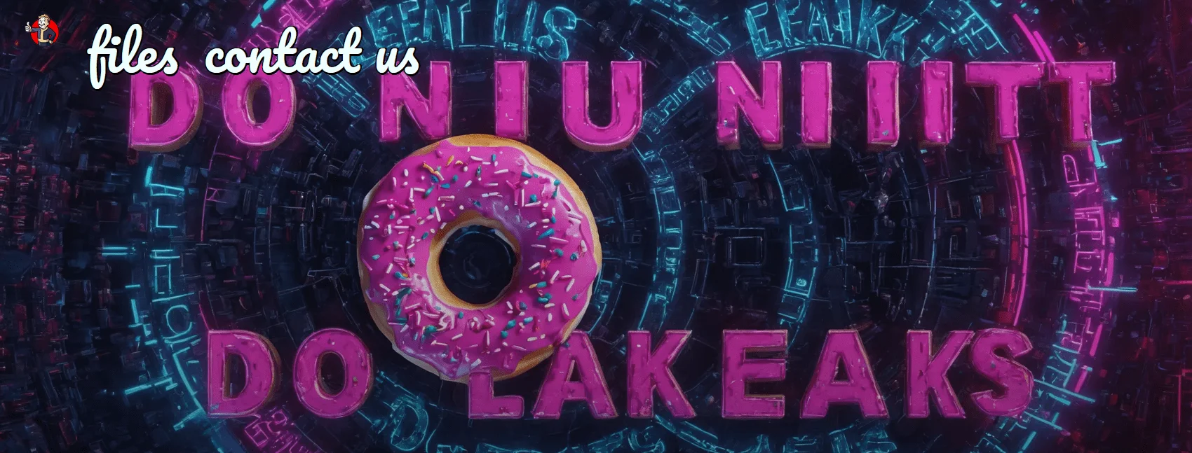 DonutLeaks’ logo in their main page, seems like AI generated text is not working.