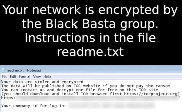 Black Basta Ransom Note (Source: TripWire)