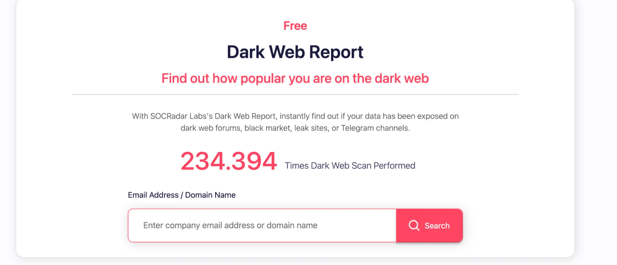 See how exposed your company is – get your free dark web report now