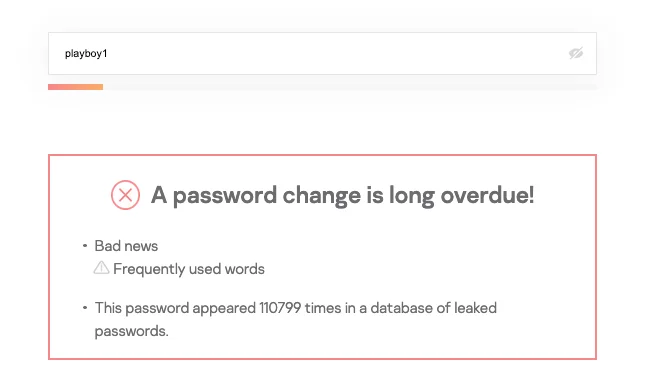 Kaspersky’s password checker shows how many times a password appeared in leaked databases