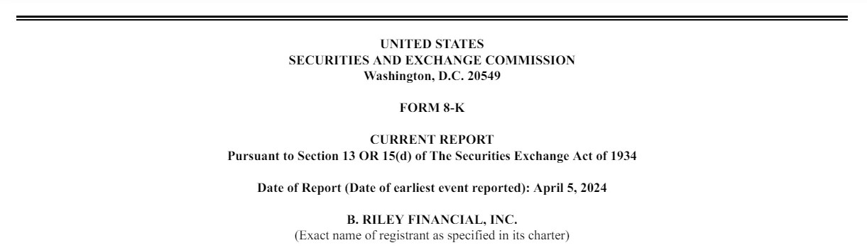 SEC Filing by the company