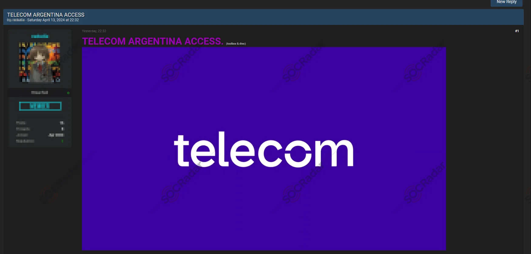 Unauthorized Network Access Sale is Detected for an Argentinian Telecommunication Company