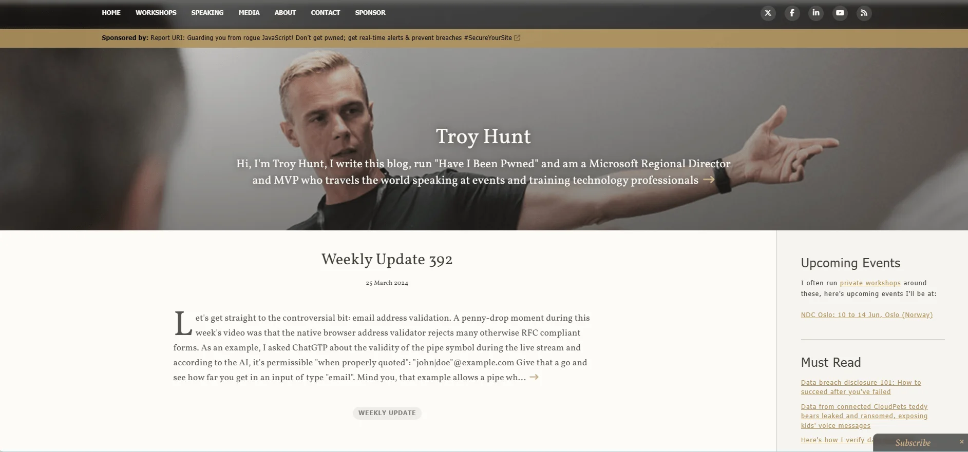 Troy Hunt main page