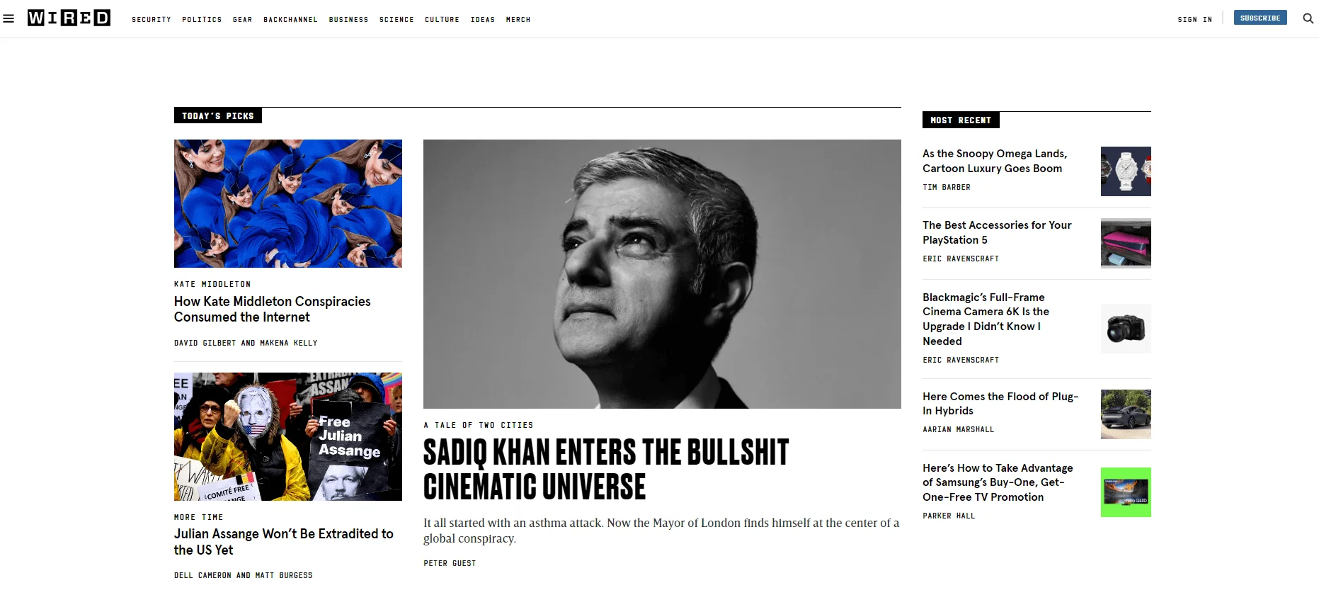 Wired main page