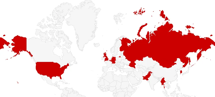 Targeted countries by APT31