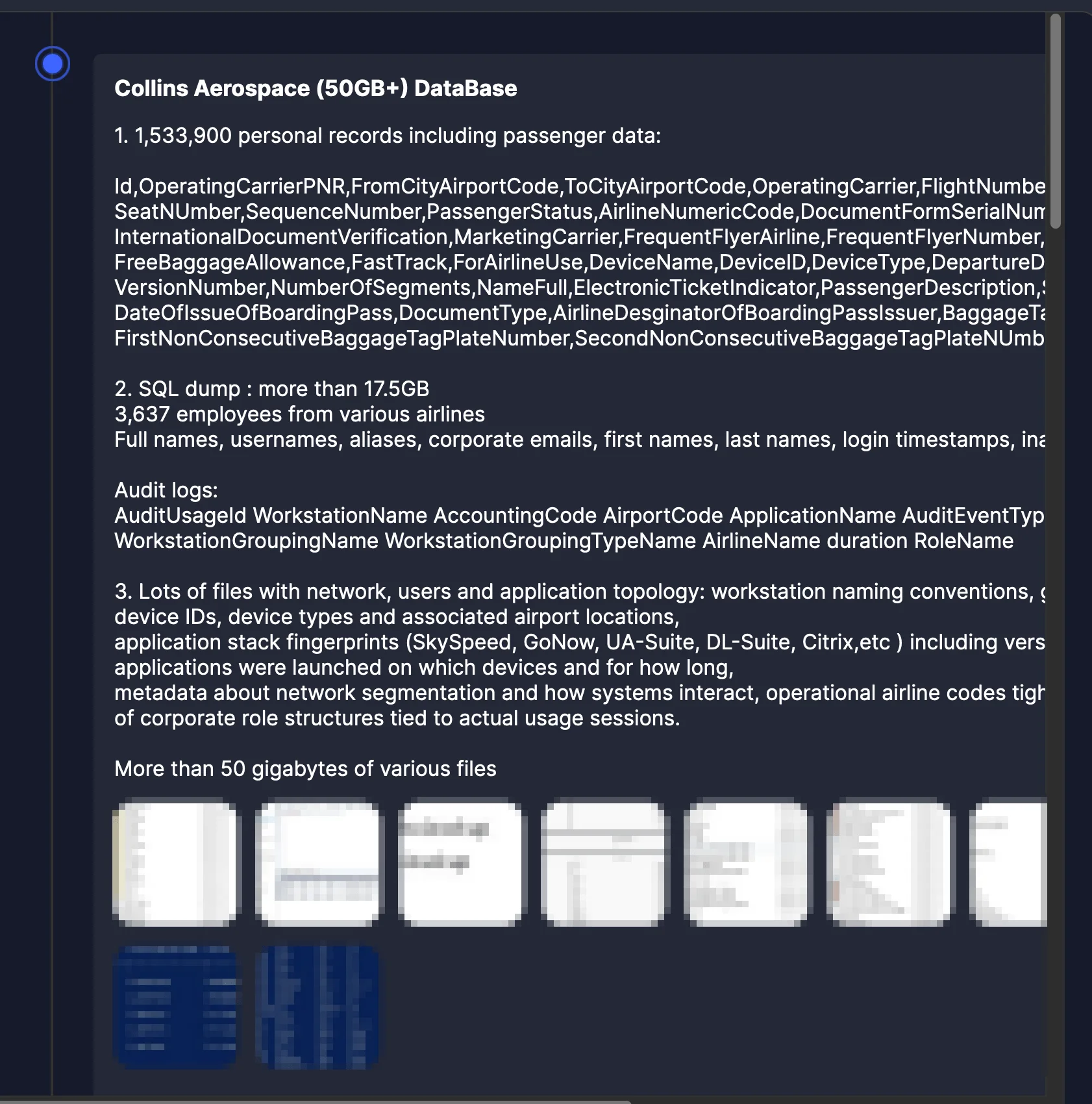 Everest Ransomware’s victim post for Collins Aerospace (Everest’s data leak site)
