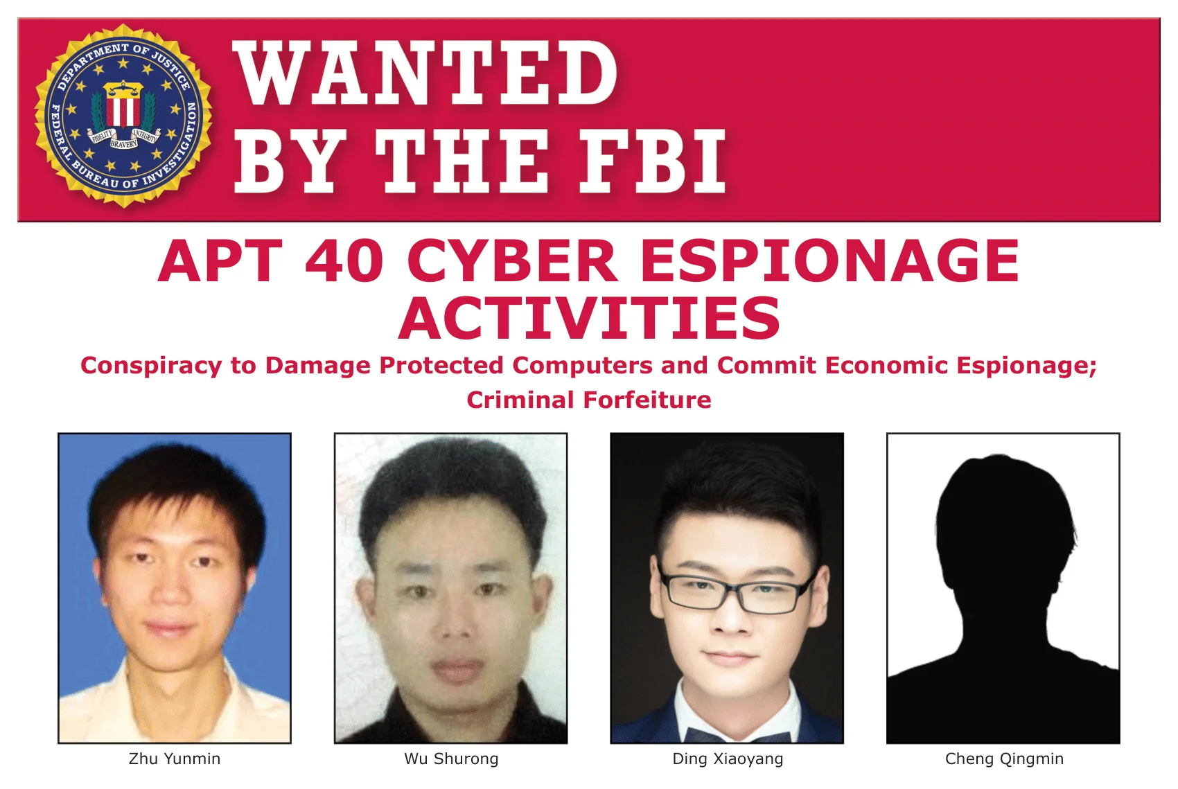 APT40: Wanted by the FBI - Source: FBI