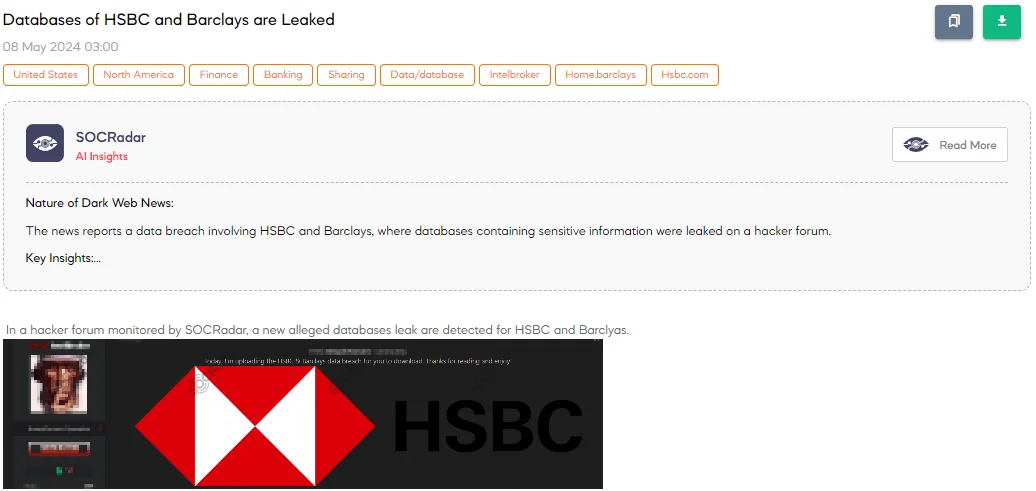 Databases of HSBC and Barclays are Leaked
