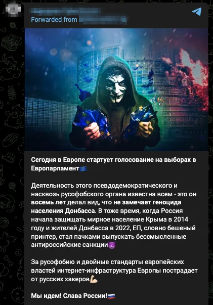 Russian threat actor’s Telegram channel monitored by SOCRadar
