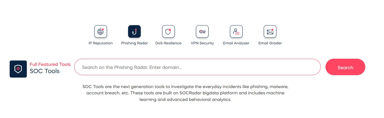 Phishing Radar is a free service provided on SOCRadar LABS
