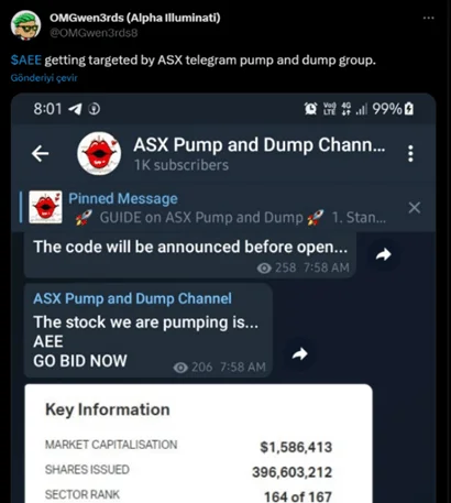 A Targeted Bump and Dump Scam in Telegram Group