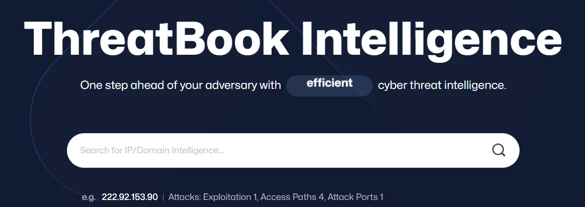 ThreatBook Intelligence’s main page